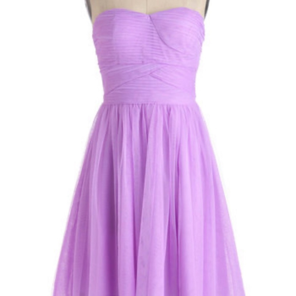 Lilac tulle mini prom dress w/ added rhinestones